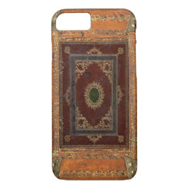 Funda Para iPhone 8/7 Cubierta del libro de cuero antiguo y de bronce