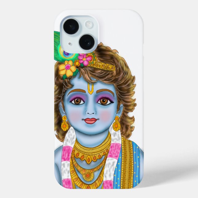 Funda De Case-Mate Para iPhone Cubierta del teléfono de Krishna infantil (Reverso )