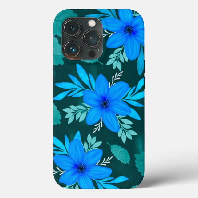 Funda De Case-Mate Para iPhone Cubierta para iPhone Blue Blossom Elegance (Reverso )