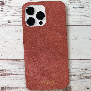 Funda Para iPhone 14 Pro Max De Case-Mate Cubierta para iPhone con monograma de cuero rojo