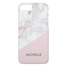Funda Para iPhone 8/7 Cubierta personalizada de iphone de mármol rosa
