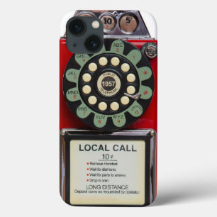 Funda Para iPhone 13 Cubierta roja retra del iphone del Toughie