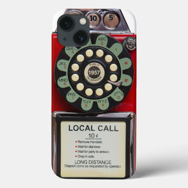 Funda De Case-Mate Para iPhone Cubierta roja retra del iphone del Toughie (Reverso)