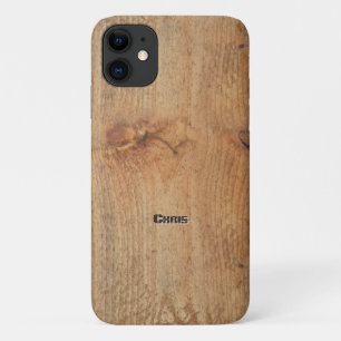 Funda Para iPhone 11 Cubierta S5 "de madera" con su nombre