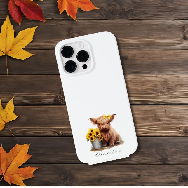 Funda De Case-Mate Para iPhone Cubo de girasol de vaca Highland (Subido por el creador)