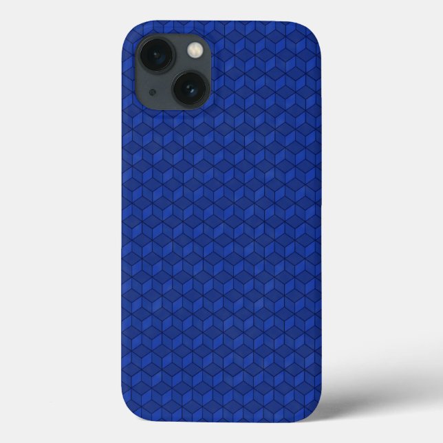 Funda De Case-Mate Para iPhone Cubos 3D azul oscuro en cascada (Reverso)