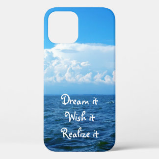 Funda Para iPhone 12 Cuealalo deséalo Hazlo realidad cita diseño mar Fu