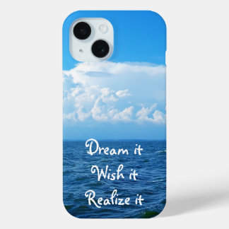 Funda Para iPhone 15 Cuealalo deséalo Hazlo realidad cita diseño mar Fu