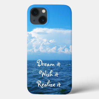 Funda Para iPhone 13 Cuealalo deséalo Hazlo realidad cita diseño mar Fu