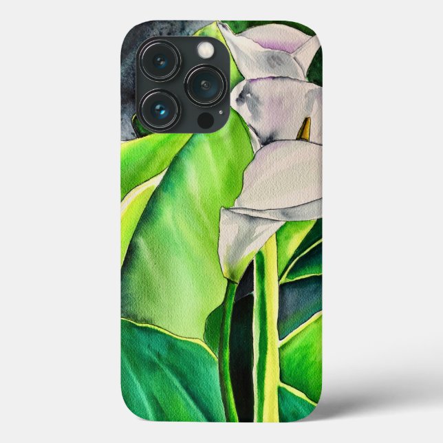 Funda De Case-Mate Para iPhone Cuenca de Arum blanca floral tropical (Reverso )