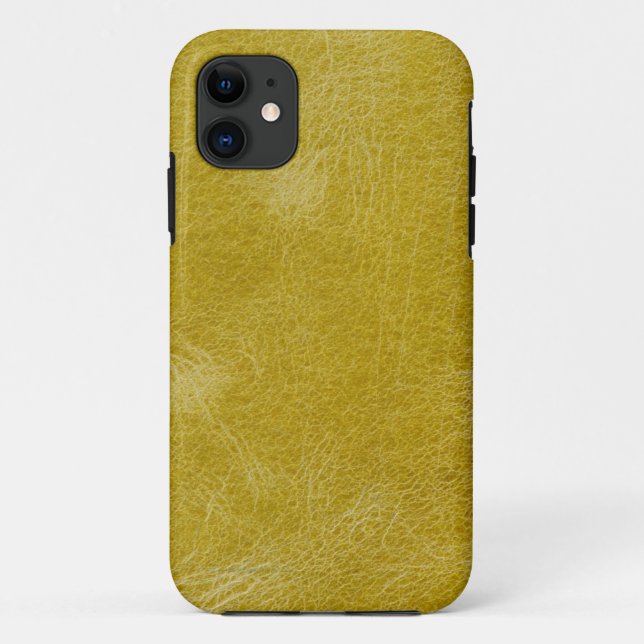 Funda De Case-Mate Para iPhone Cuero amarillo (Reverso)