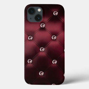 Funda Para iPhone 13 cuero burdeos Simple minimalista moderno
