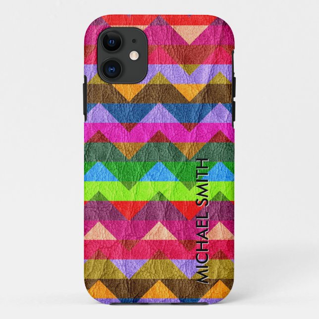 Funda De Case-Mate Para iPhone Cuero de Chevron #2 (Reverso)