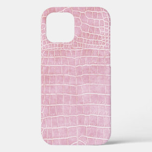 Funda Para iPhone 12 Cuero de cocodrilos rosados