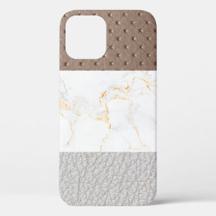 Funda Para iPhone 12 Pro Cuero de cuero Faux Marble masculino