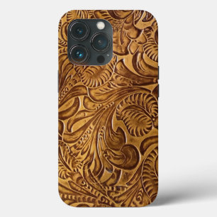 Funda Para iPhone 13 Pro Cuero de imitación con herramientas marrón