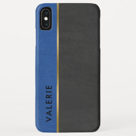 Funda Para iPhone XS Max Cuero de imitación gris y azul