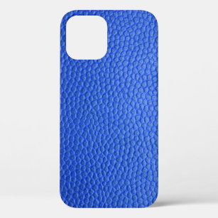 Funda Para iPhone 12 Cuero de piel azul textura