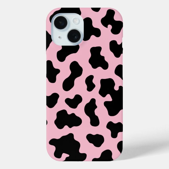Funda De Case-Mate Para iPhone Cuero de Vaca Estampado Black & Pink (Reverso )