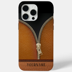 Funda Para iPhone 15 Pro Max Cuero falso con cremallera