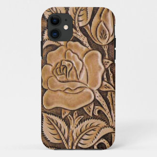 Funda Para iPhone 11 cuero floral al sudoeste de la moda de la vaquera
