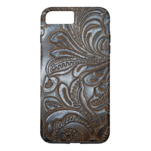 Funda Para iPhone 8 Plus/7 Plus Cuero marrón Grabado en relieve vintage
