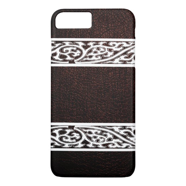 Funda De Case-Mate Para iPhone Cuero marrón moderno (Reverso)