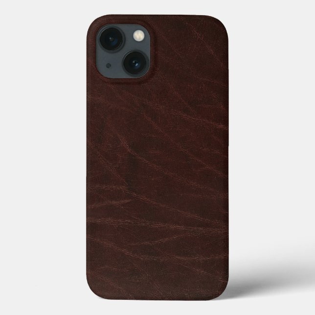 Funda De Case-Mate Para iPhone Cuero marrón oscuro (Reverso)