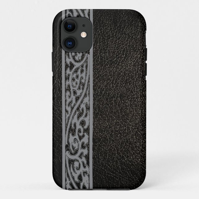 Funda De Case-Mate Para iPhone Cuero negro (Reverso)
