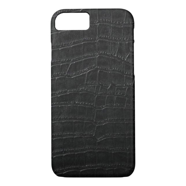 Funda De Case-Mate Para iPhone cuero negro del cocodrilo (Reverso)