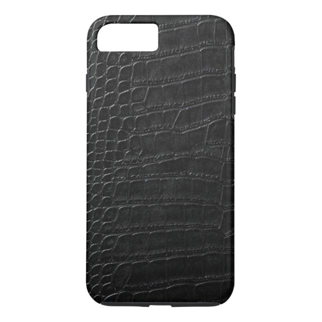 Funda De Case-Mate Para iPhone cuero negro del cocodrilo (Reverso)