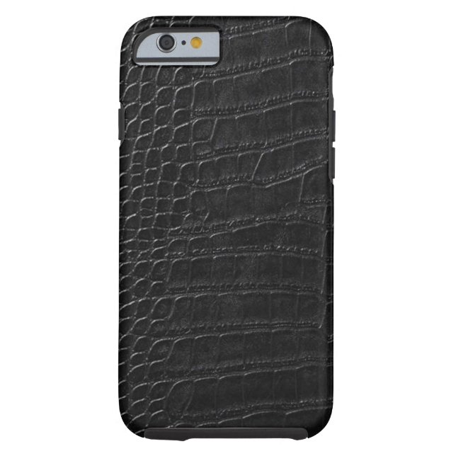 Funda De Case-Mate Para iPhone cuero negro del cocodrilo (Reverso)