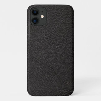 Funda Para iPhone 11 Cuero negro elegante con textura