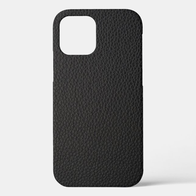 Funda De Case-Mate Para iPhone Cuero negro simple (Reverso )