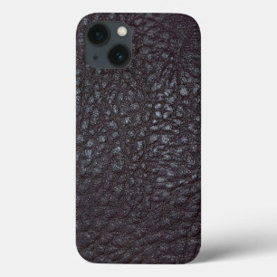Funda Para iPhone 13 Cuero negro texturado de vintage