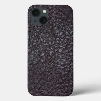 Funda Para iPhone 13 Cuero negro texturado de vintage