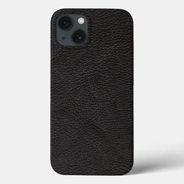 Funda De Case-Mate Para iPhone Cuero negro texturizado (Reverso)
