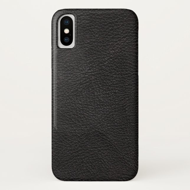 Funda De Case-Mate Para iPhone Cuero negro texturizado (Reverso)