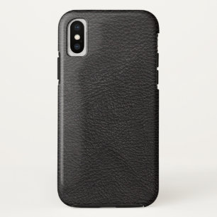 Funda Para iPhone X Cuero negro texturizado
