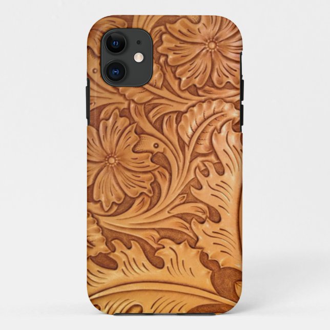 Funda De Case-Mate Para iPhone Cuero occidental del país del estilo rústico del (Reverso)