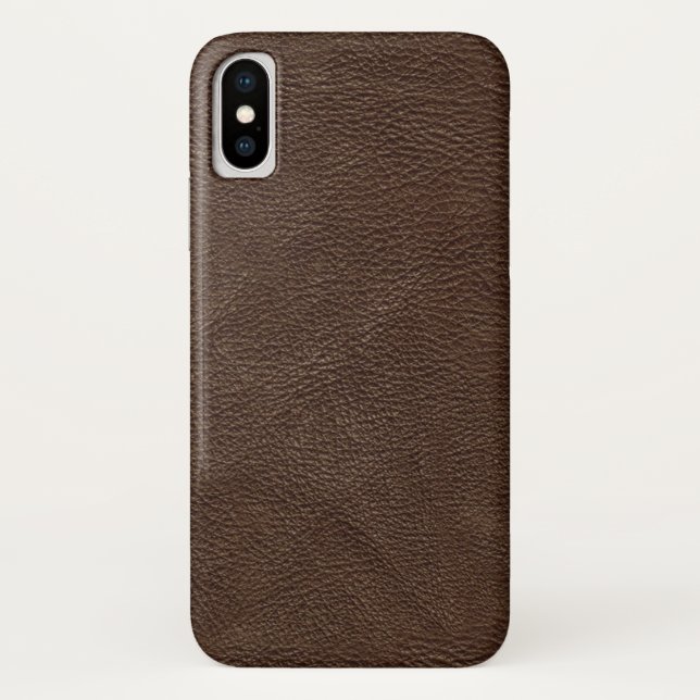 Funda De Case-Mate Para iPhone Cuero texturizado marrón (Reverso)