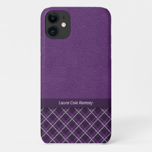 Funda Para iPhone 11 Cuero violeta rústico y tostada violeta