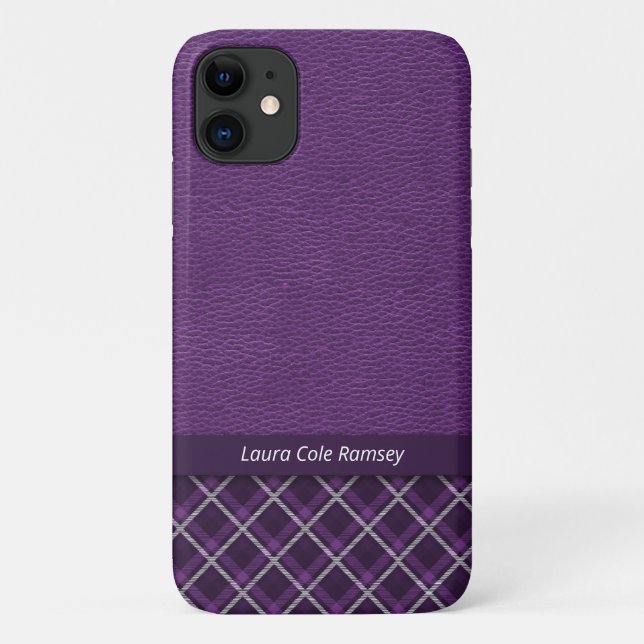 Funda De Case-Mate Para iPhone Cuero violeta rústico y tostada violeta (Reverso)