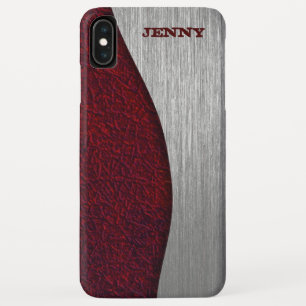 Funda Para iPhone XS Max Cuero Y Metalizado