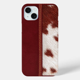 Funda Para iPhone 15 Mini Cuero y Piel de vaca ruso simulados en occidente