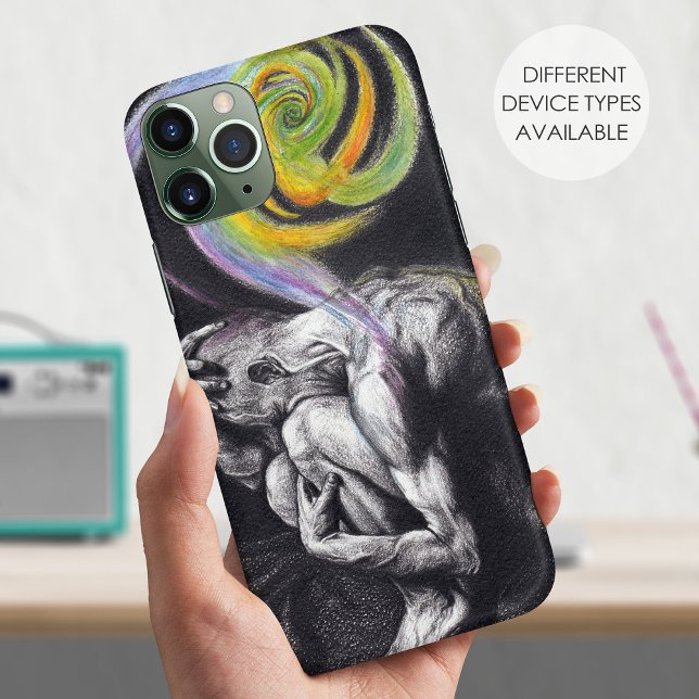 Funda De Case-Mate Para iPhone Cuerpo masculino Alma colorida Oscuro Arte surreal (Subido por el creador)
