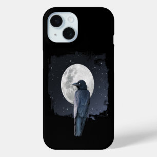 Funda Para iPhone 15 Cuervo del Bosque Luna Fría