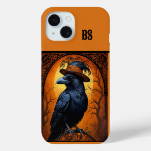 Funda Para iPhone 15 Cuervo disfrazado de Halloween lindo y espeluznant