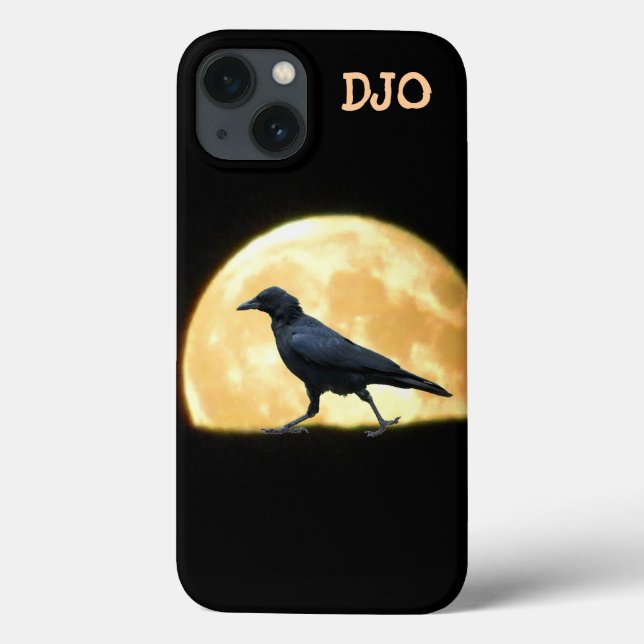 Funda De Case-Mate Para iPhone Cuervo que camina y Luna Llena estupenda (Reverso)