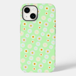 Funda Para iPhone 14 De Case-Mate Cuidada acuarela colorido Daisy Pattern Green